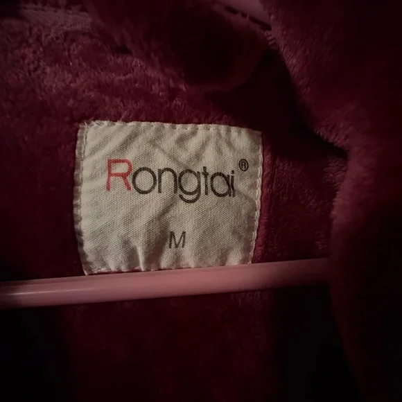 ❤️ 3 FOR $20 Luxurious Pink Hooded Robe SIZE M - Picture 5 of 5